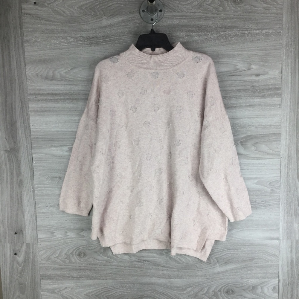 7Seasons Cotton Cashmere Blend Fringe Dot Sweater - Picture 1 of 5